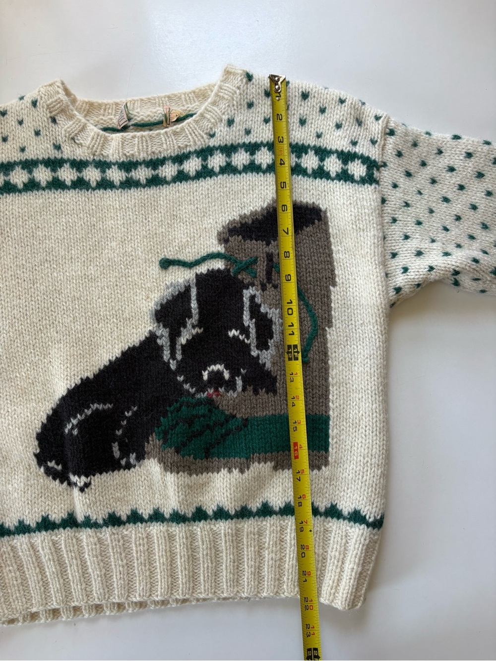 L.LBean Vintage Bean Boot Dog Wool Sweater Medium - Picture 4 of 12